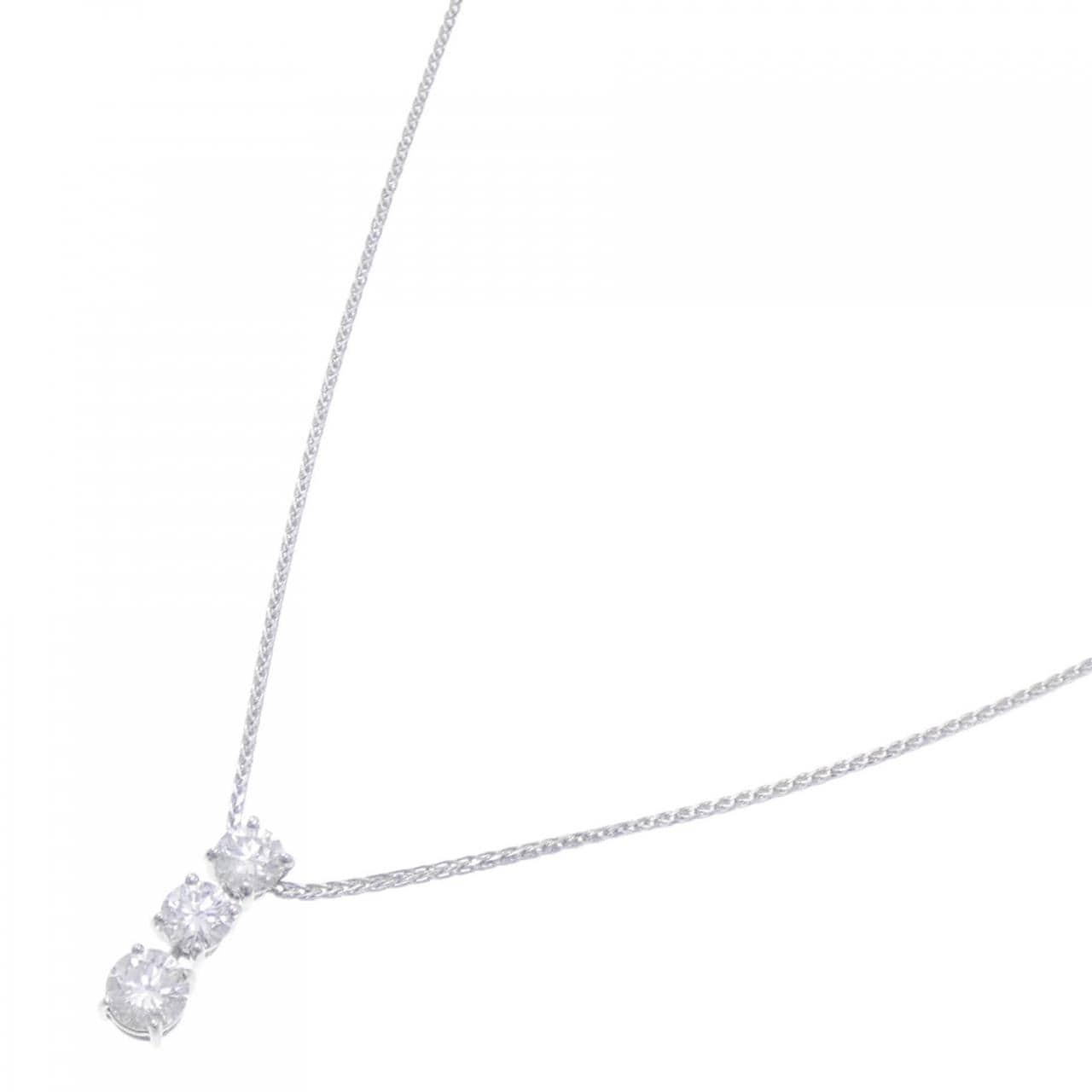 PT/K18WG three stone Diamond necklace 1.00CT