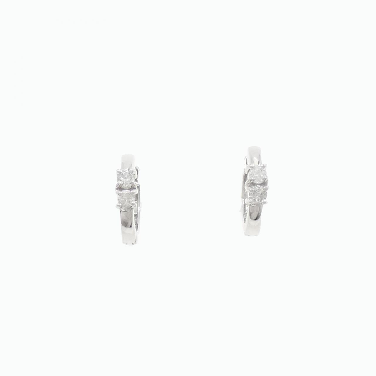 K14WG ダイヤモンド ピアス 0.16CT