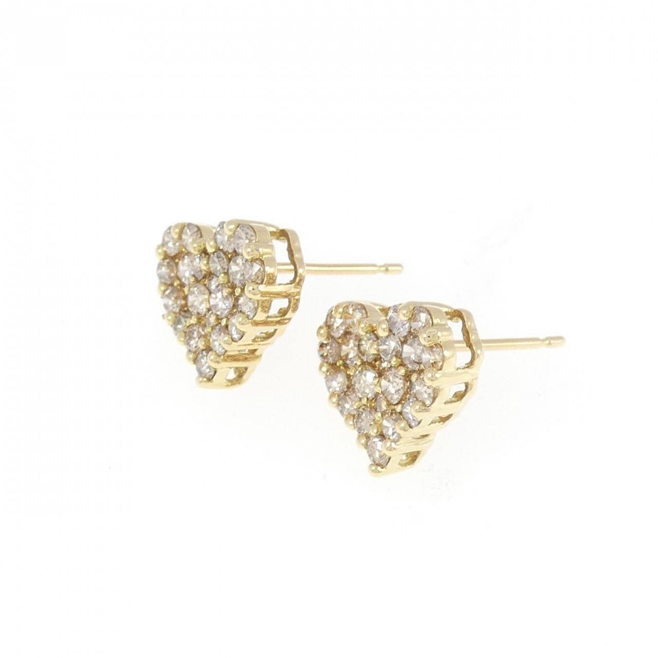 K18YG heart Diamond earrings 1.00CT