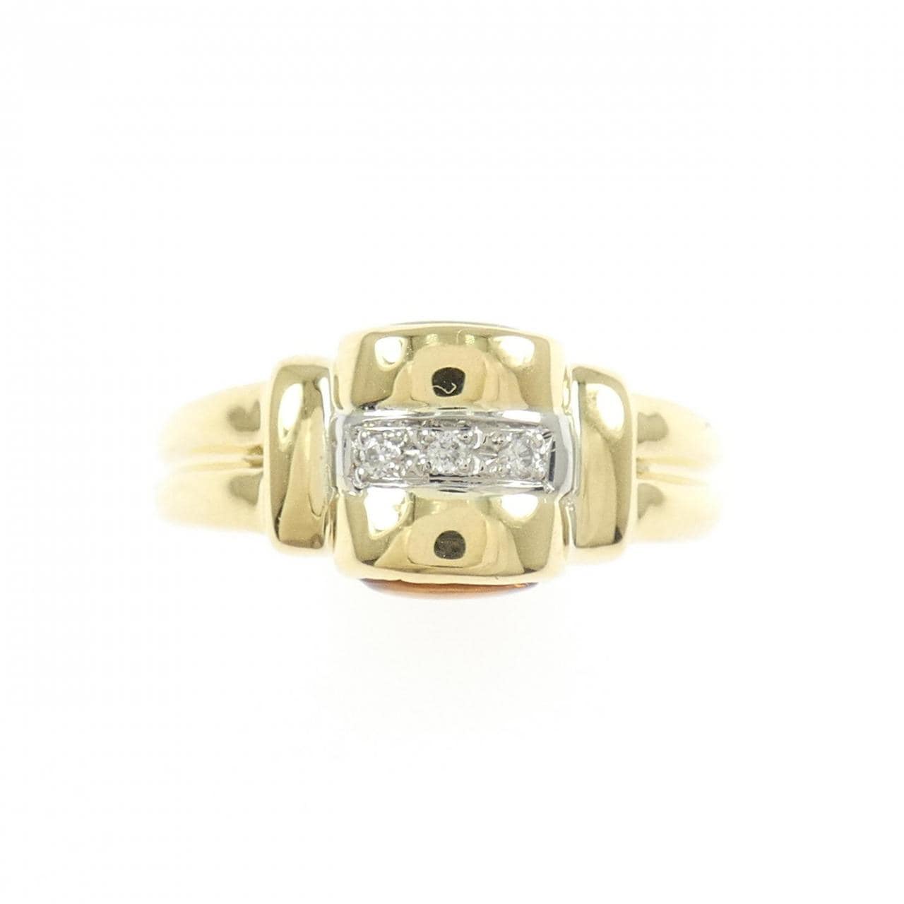 K18YG/PT900 カラーストーン リング