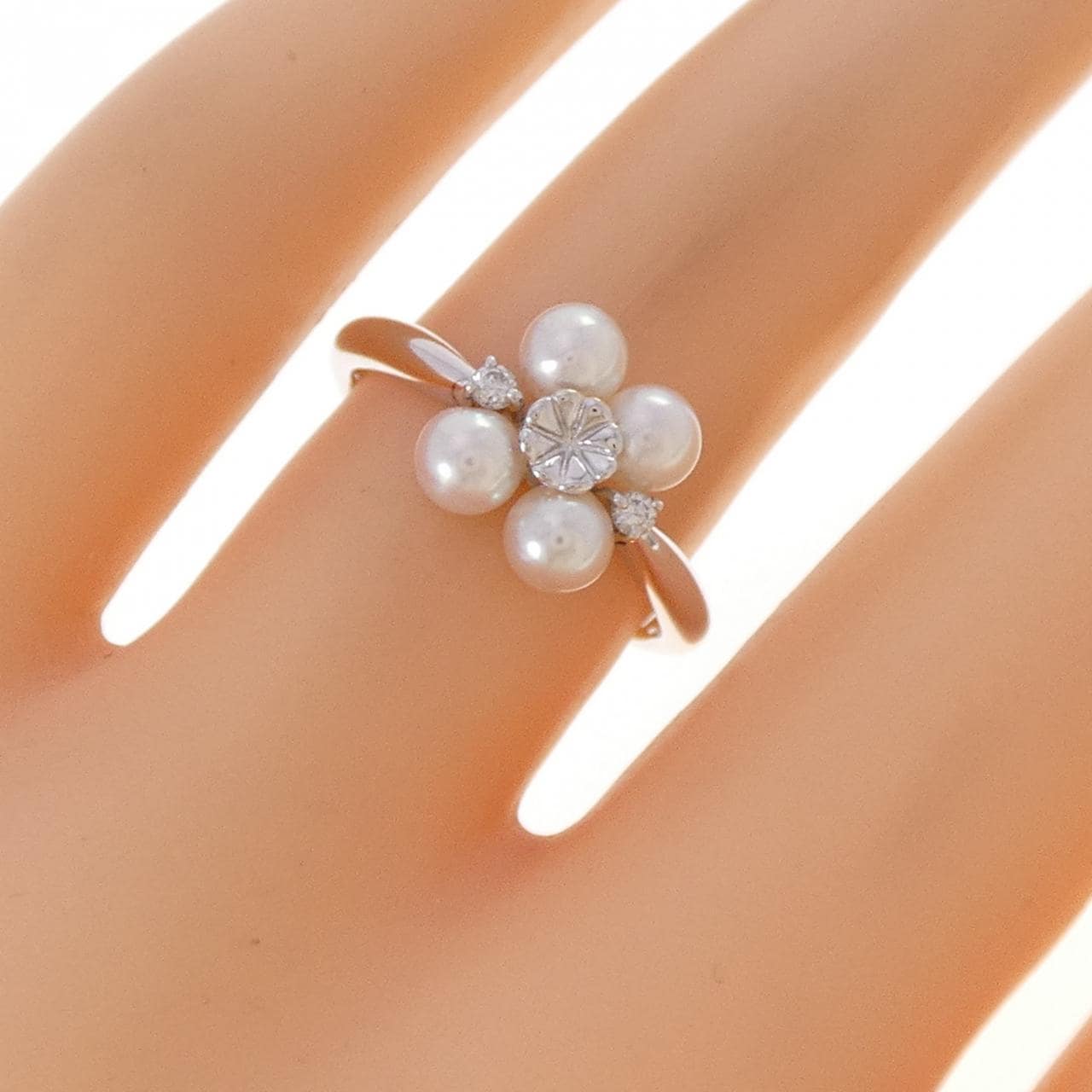 K18WG アコヤパール リング