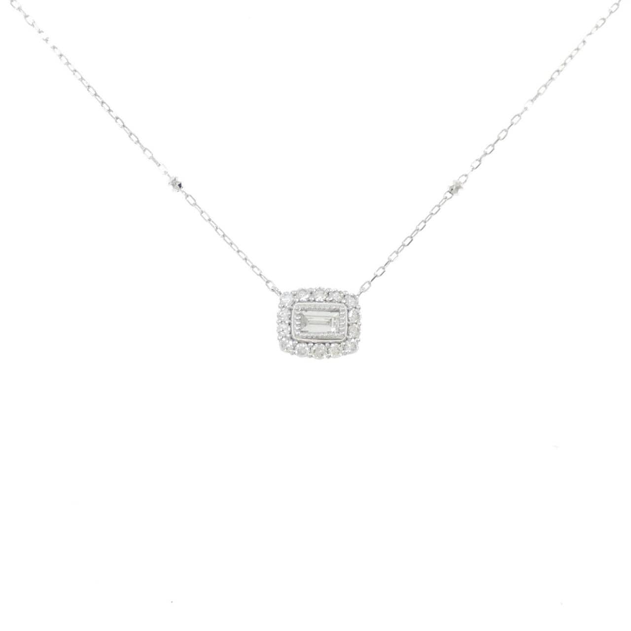 K18WG ダイヤモンド ネックレス 0.10CT