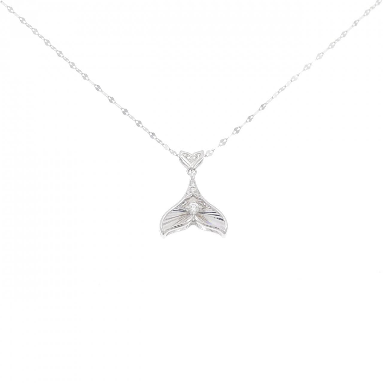 【新品】K18WG ダイヤモンド ネックレス 0.03CT