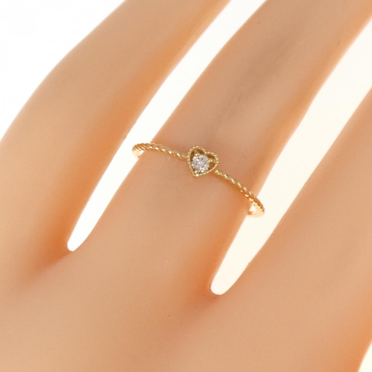 【新品】K18YG ハート ダイヤモンド リング 0.03CT