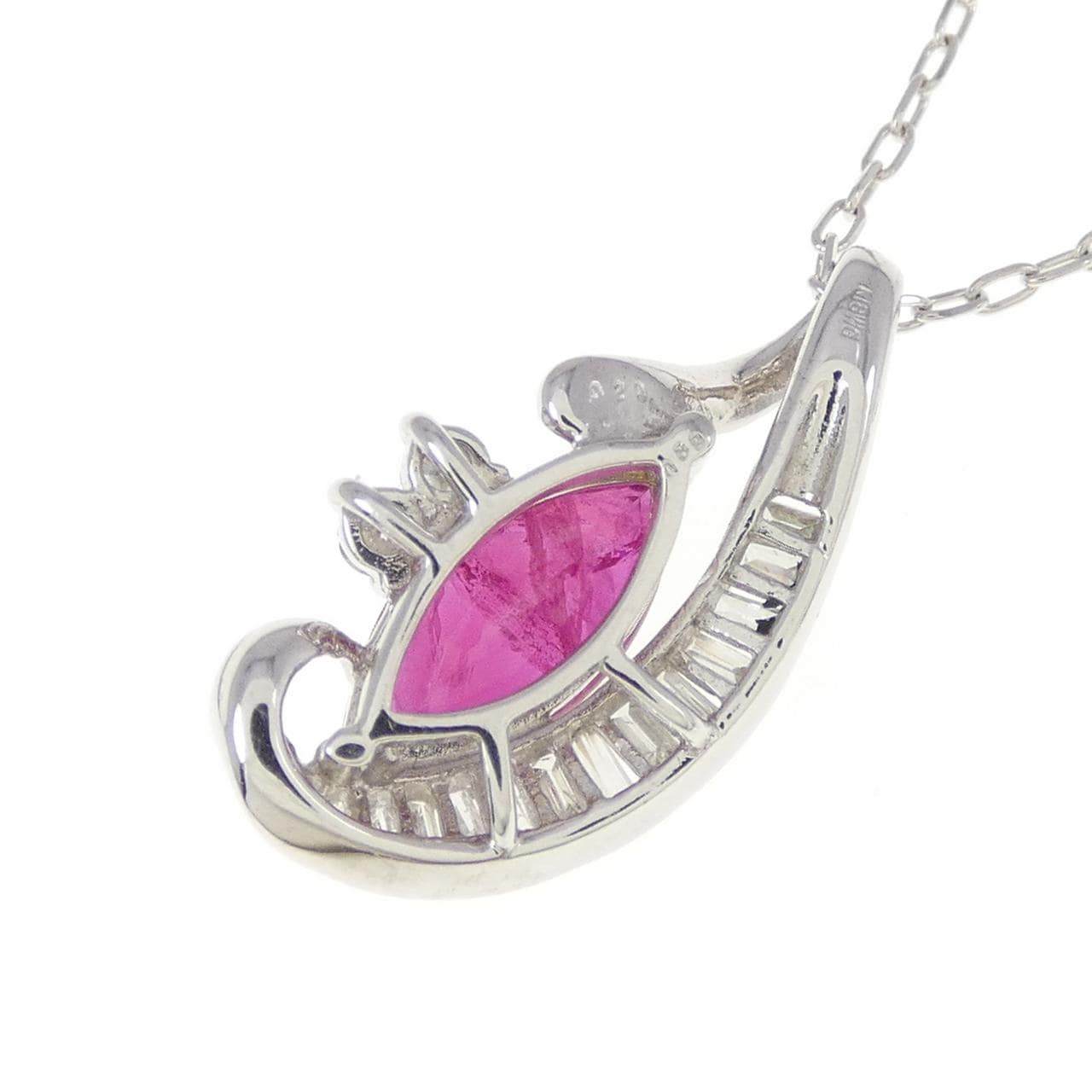 K18WG ルビー ネックレス 0.89CT