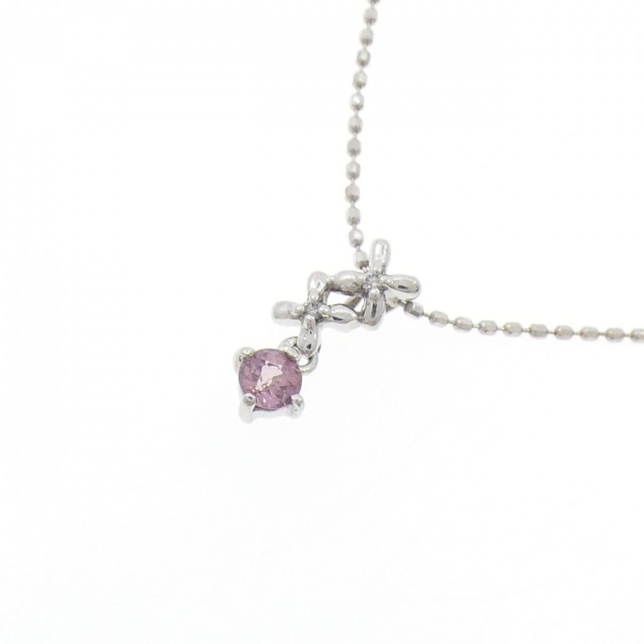 K18WG/750WG ガーネット ネックレス