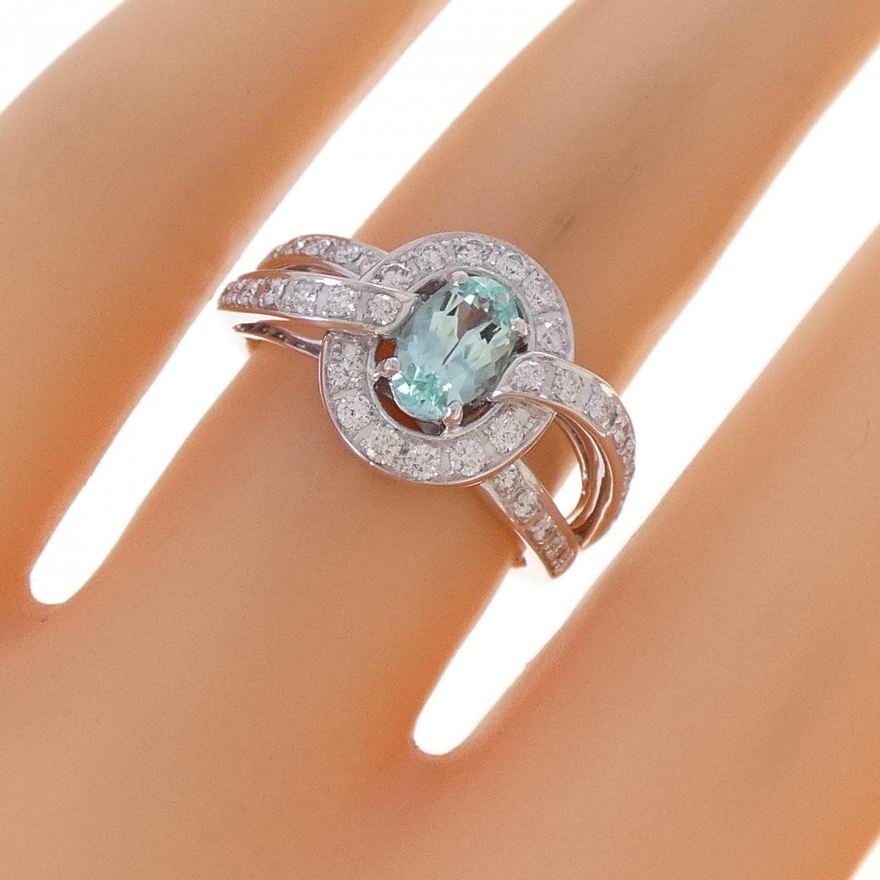 K18WG パライバトルマリン リング 0.47CT