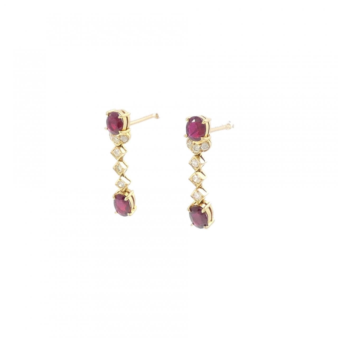 K18YG ルビー ピアス