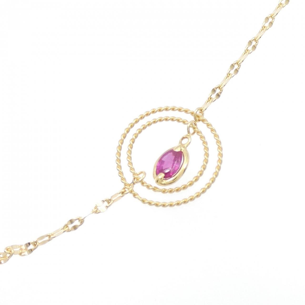K18YG Ruby Necklace 0.45CT