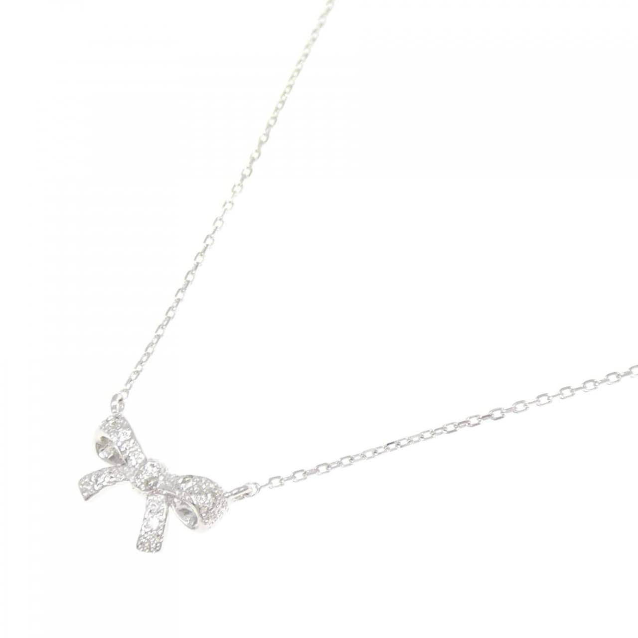 スタージュエリー リボン ダイヤモンド ネックレス 0.03CT