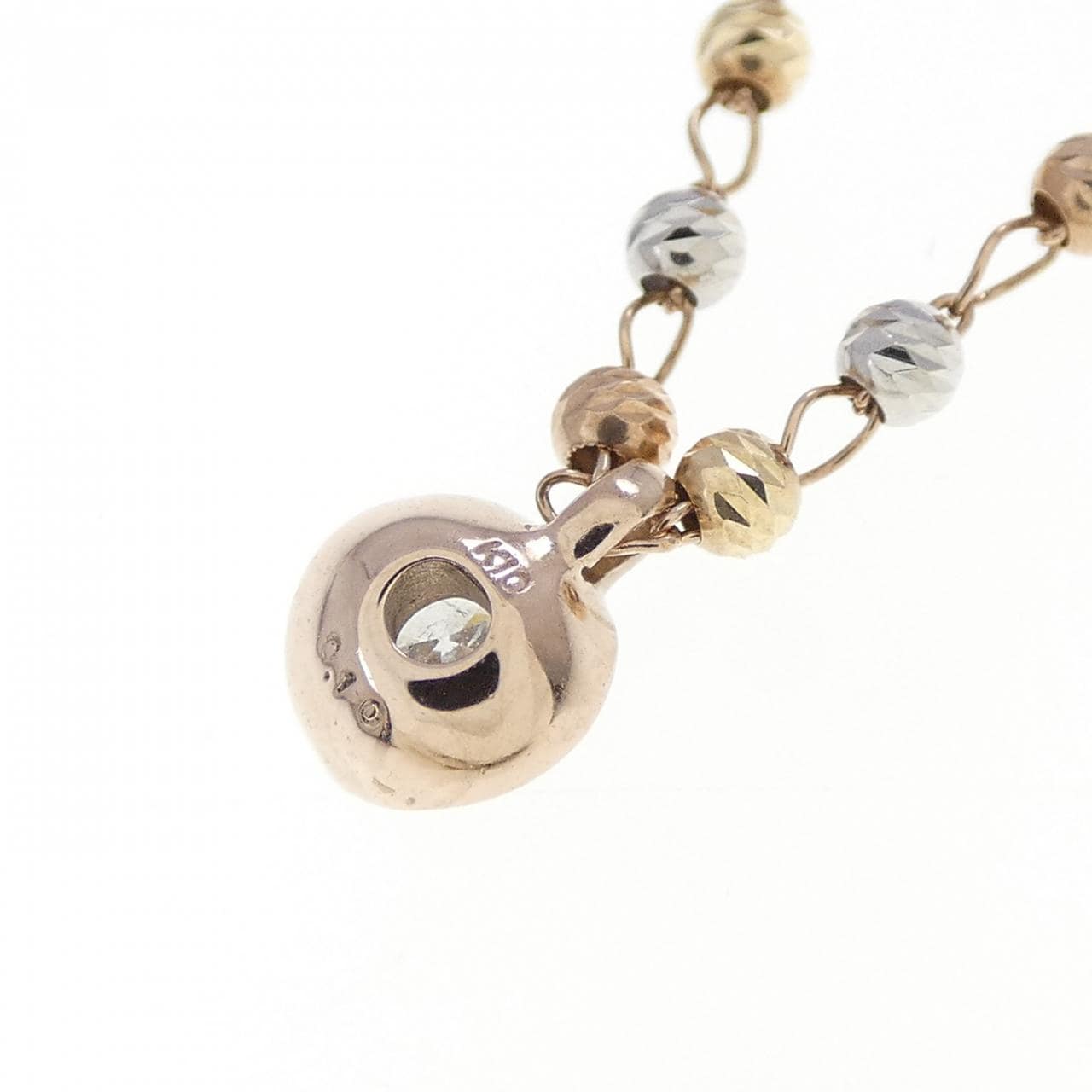 K10スリーカラー ダイヤモンド ネックレス 0.10CT