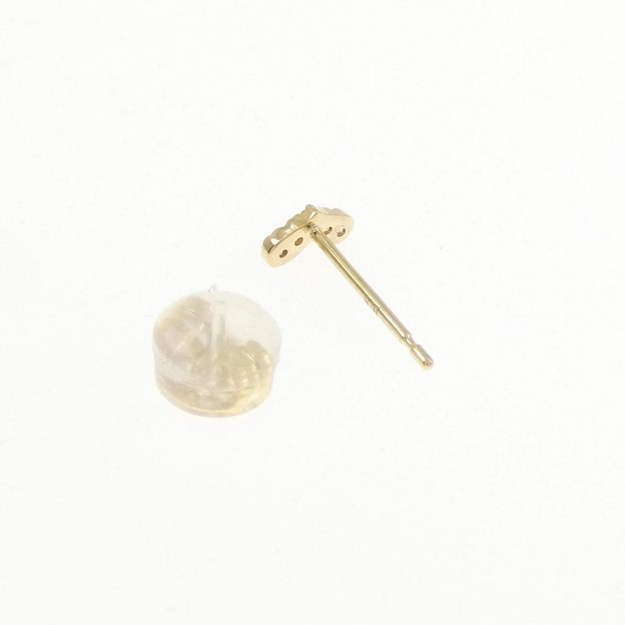 K18YG ハート ダイヤモンド ピアス 片耳