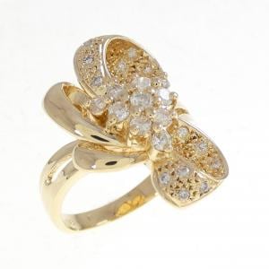 K18YG リボン ダイヤモンド リング 0.50CT