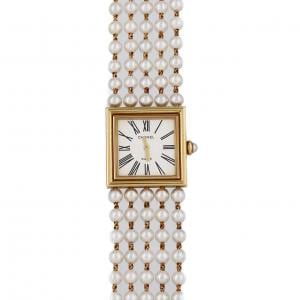 【ノーメンテナンス還元価格】シャネル マドモアゼル YG･パールブレス Lサイズ H0007 YG クォーツ