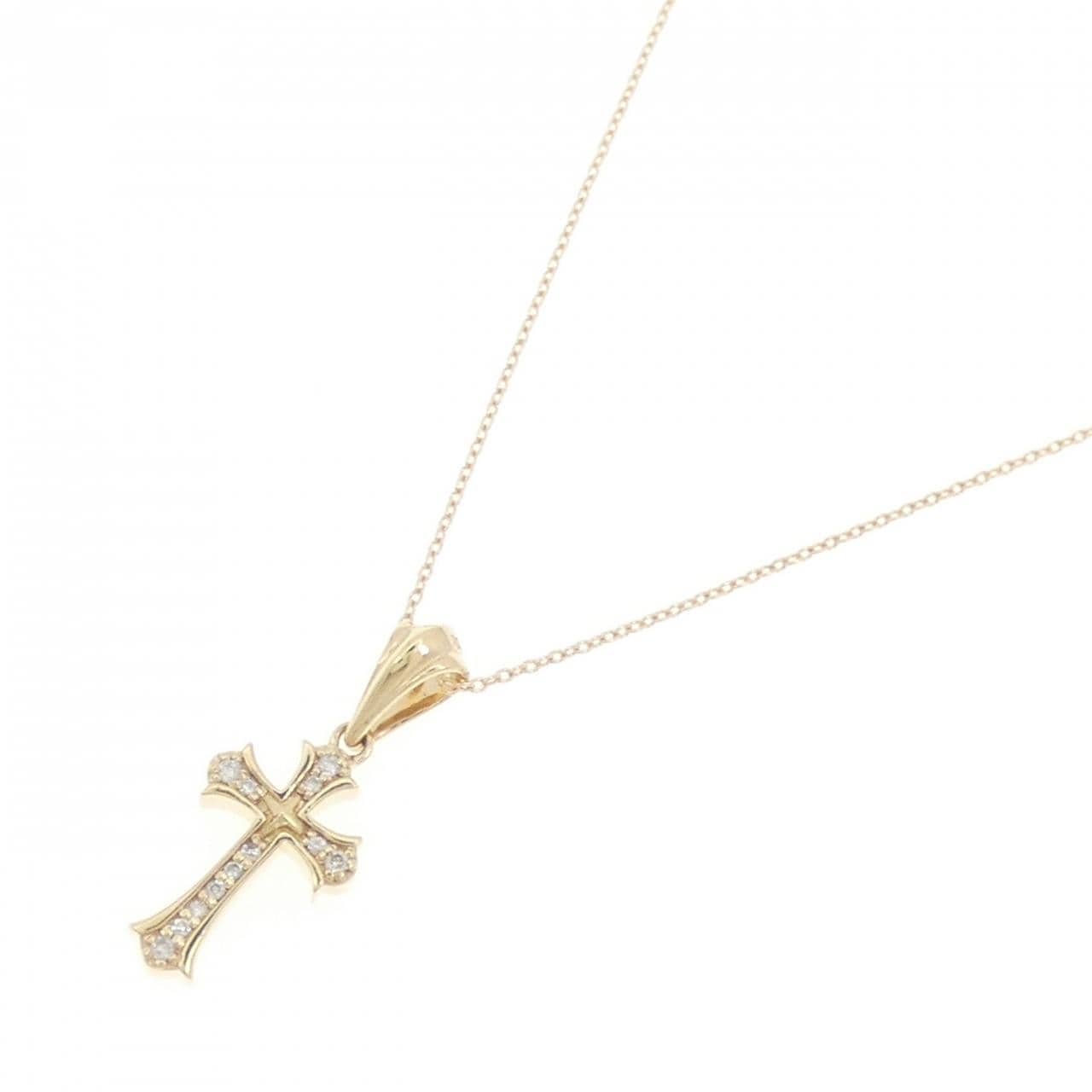 10KYG/K10YG Cross Diamond Necklace