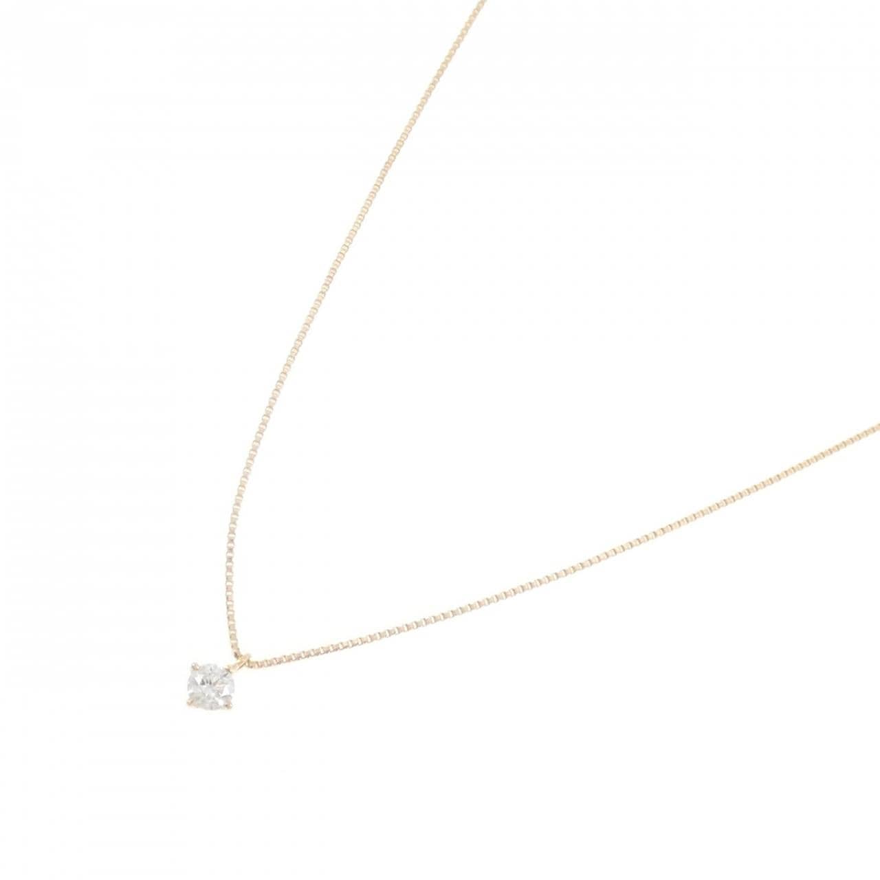 K18YG ソリティア ダイヤモンド ネックレス 0.1CT