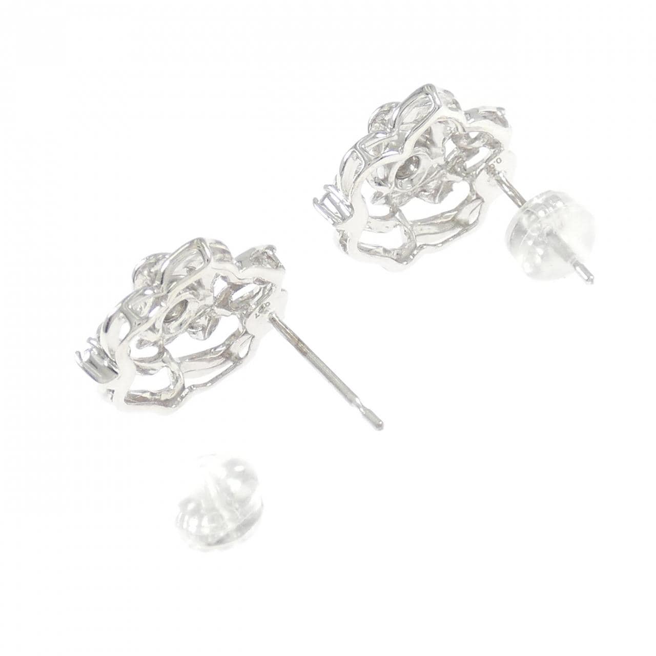 K18WG玫瑰金鑽石耳環 0.14克拉