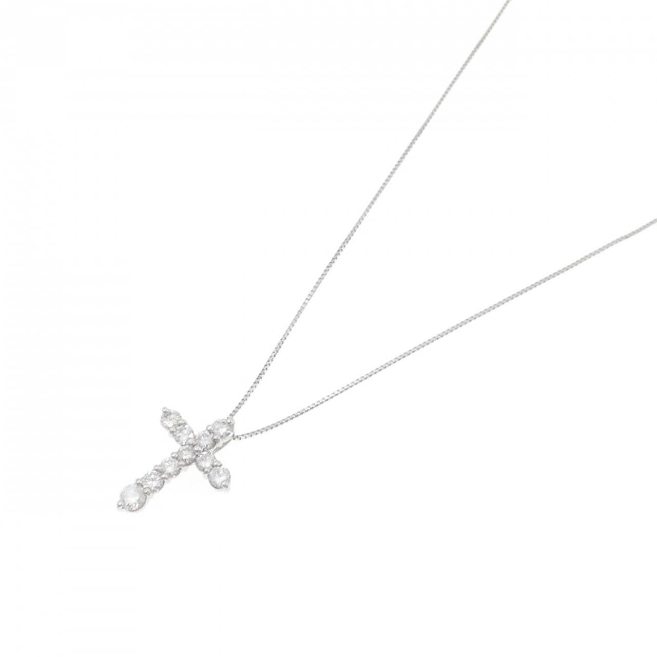 PT900/PT850 クロス ダイヤモンド ネックレス 1.01CT