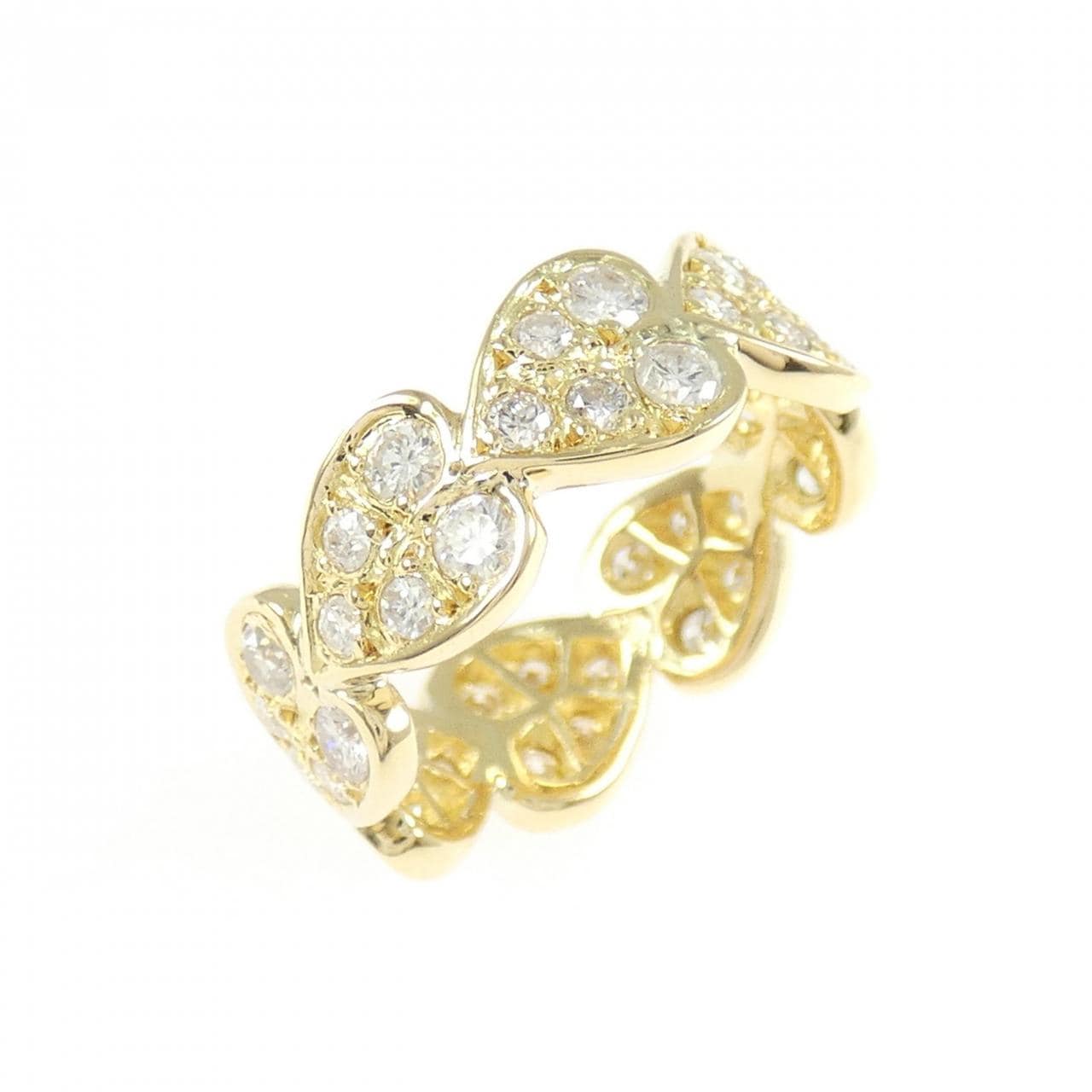 K18YG ハート ダイヤモンド ピンキーリング 0.92CT