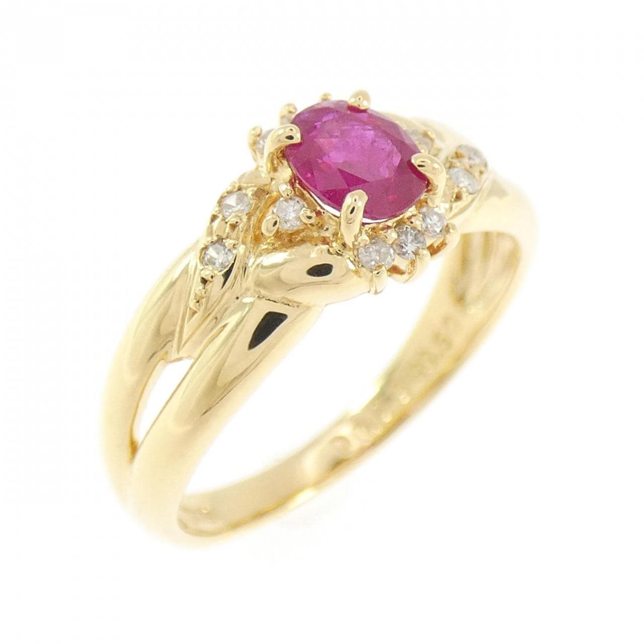 K18YG ルビー リング 0.50CT