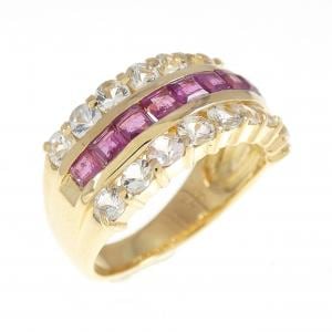 K18YG ルビー リング 0.75CT