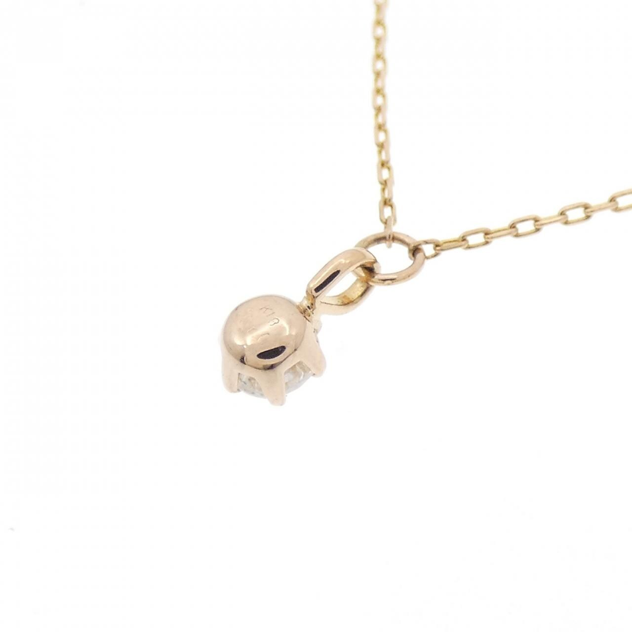 K18PG ソリティア ダイヤモンド ネックレス 0.10CT