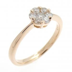 K18PG フラワー ダイヤモンド リング 0.30CT