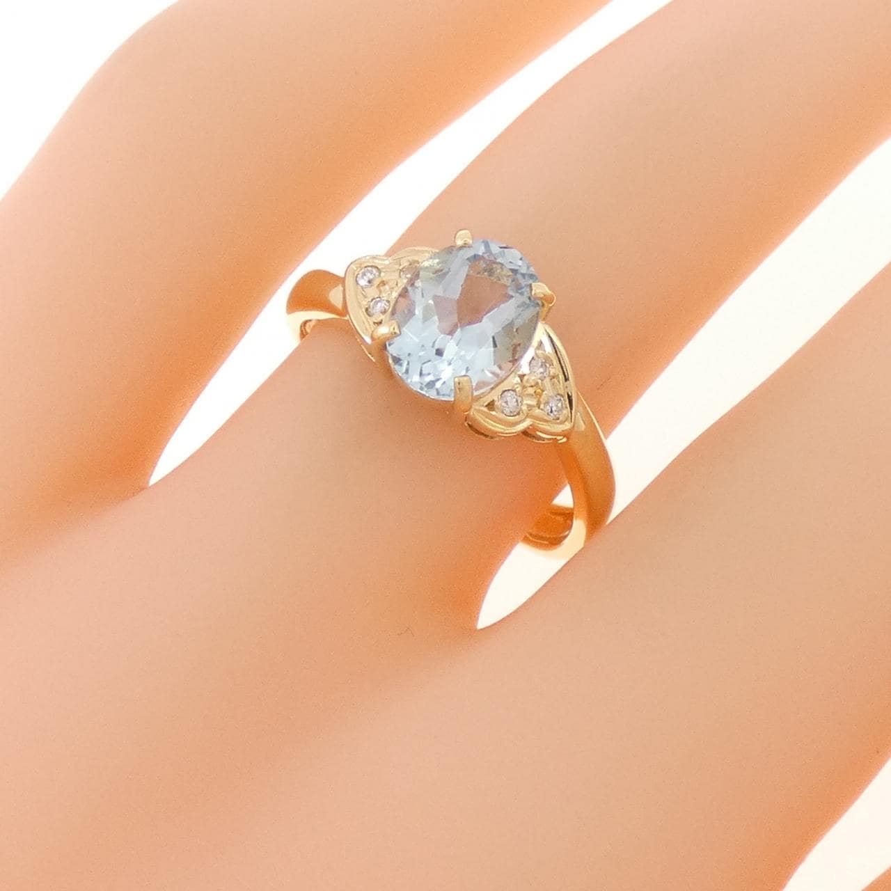 K18YG アクアマリン リング 1.15CT