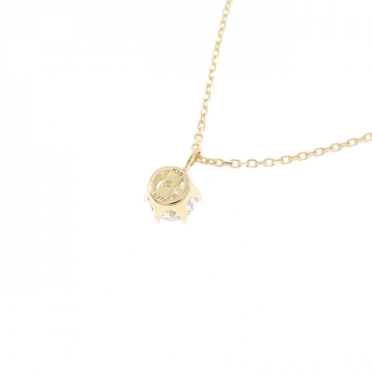 K18YG ソリティア ダイヤモンド ネックレス 0.277CT