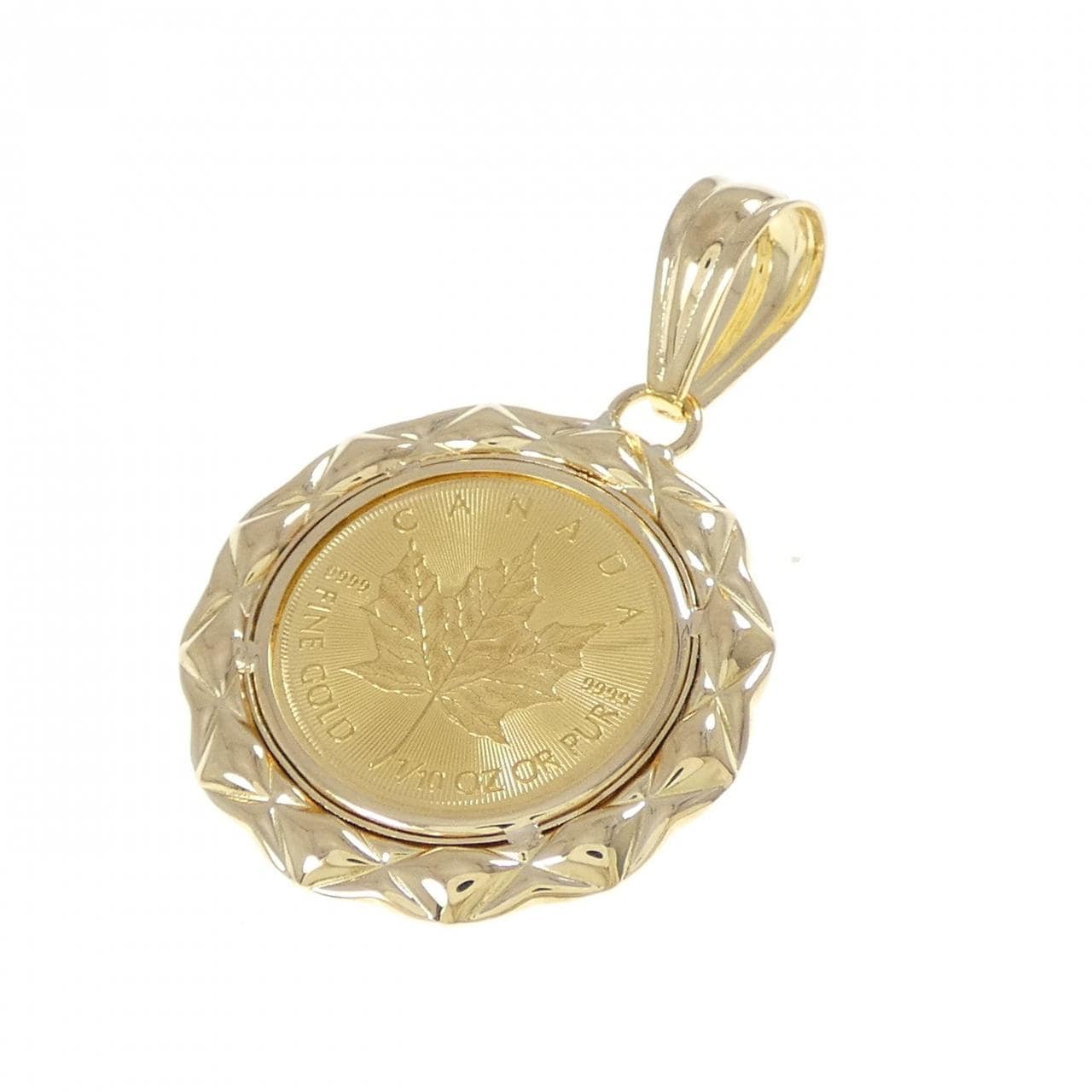 K18YG(枠) コイン ペンダント