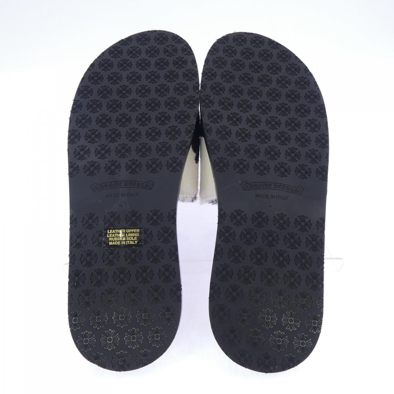 クロムハーツ CHROME HEARTS カウストライプ レッドクロスパッチ サンダル