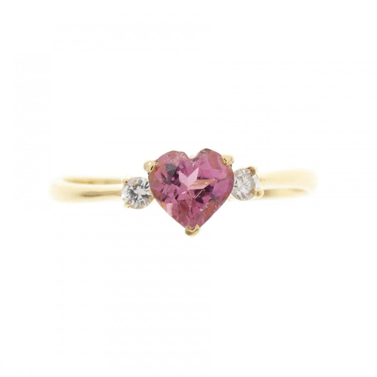 K18YG ハート トルマリン リング