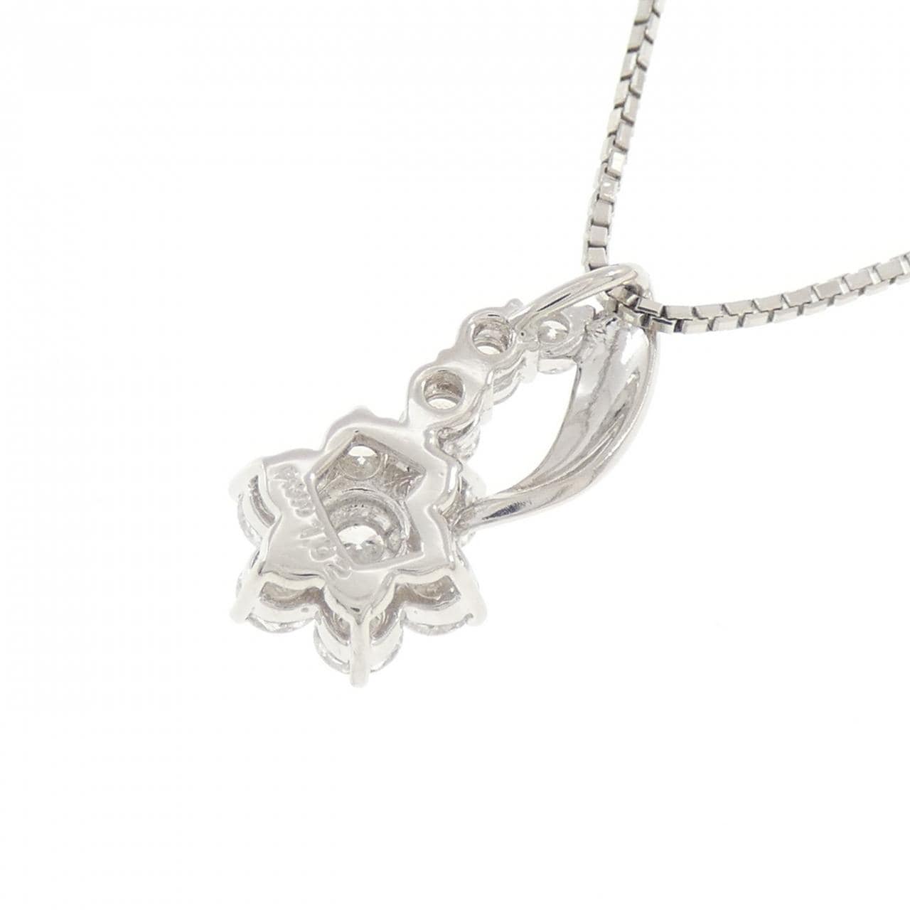 PT900/PT850 フラワー ダイヤモンド ネックレス 1.02CT