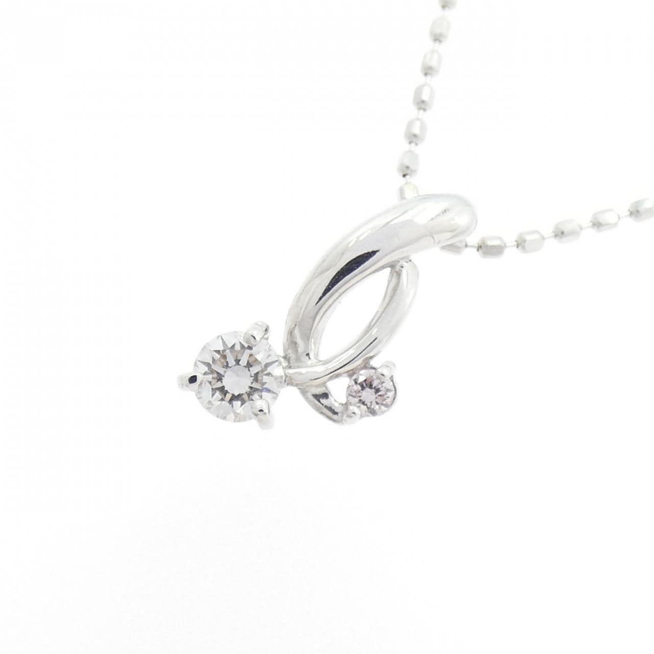 K18WG ダイヤモンド ネックレス 0.12CT