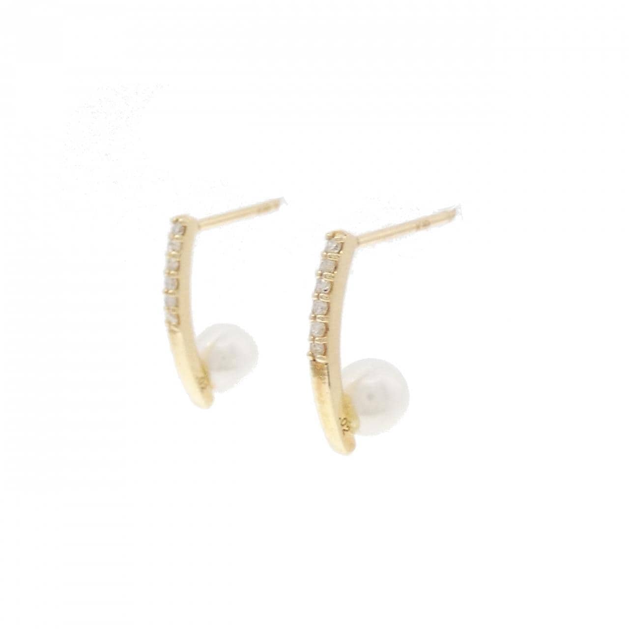 【新品】K10YG 淡水パール ピアス