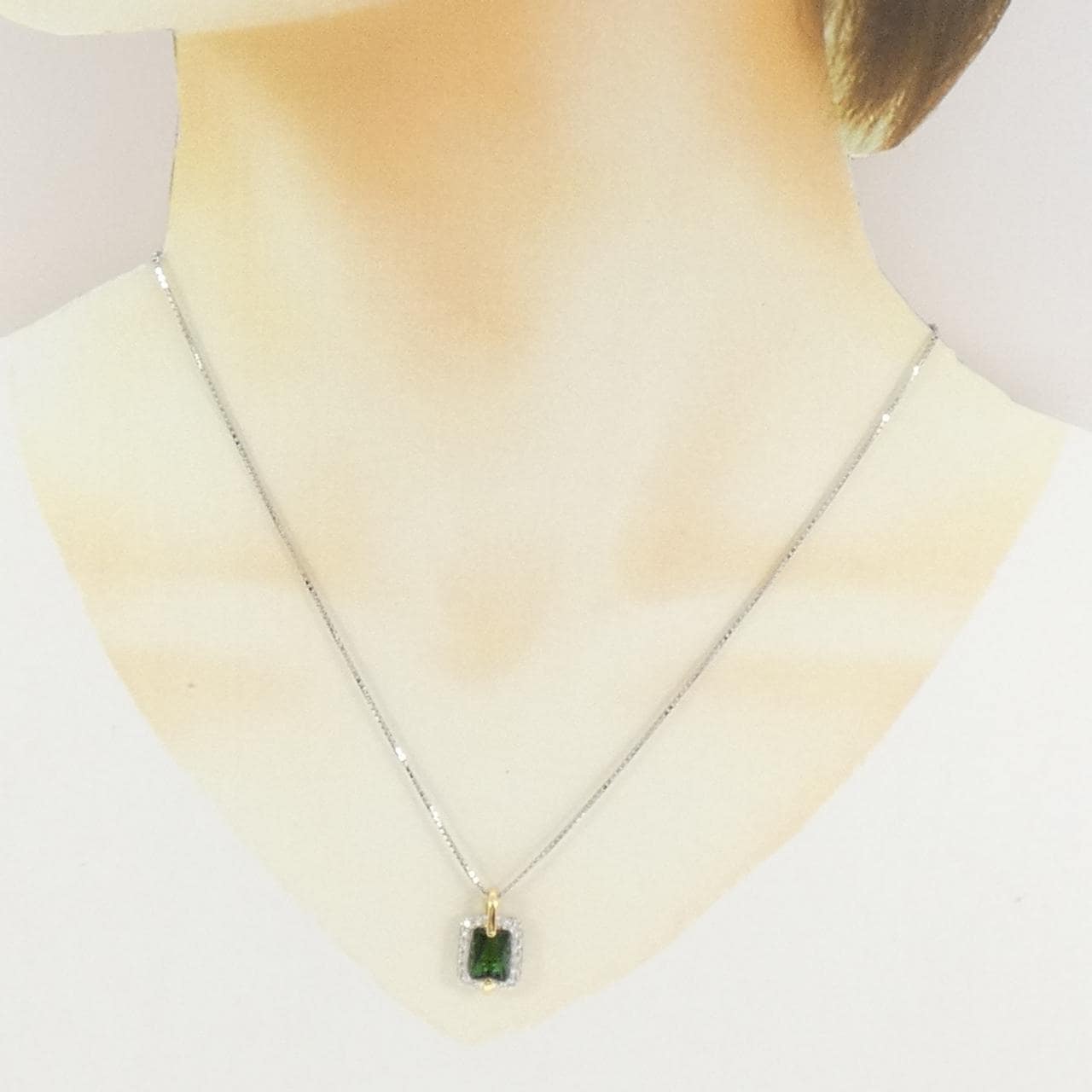 PT900/K18YG/PT850 トルマリン ネックレス 1.62CT