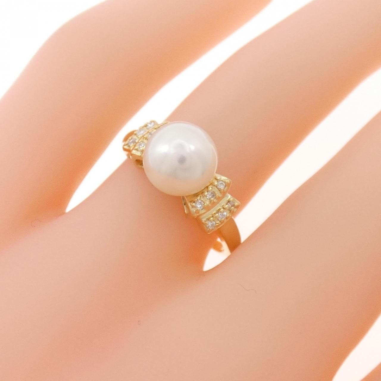 K18YG アコヤパール リング 7.6mm