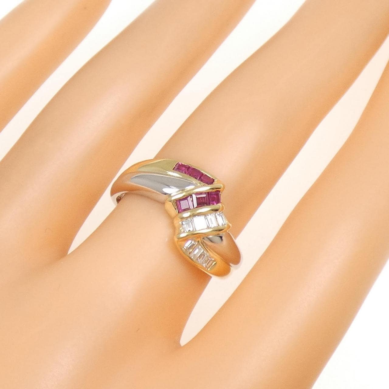 PT900/K18YG红宝石戒指0.40CT