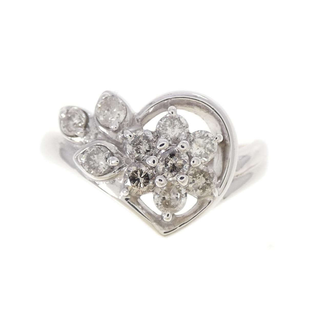 K18WGフラワー  ダイヤモンド リング 0.50CT