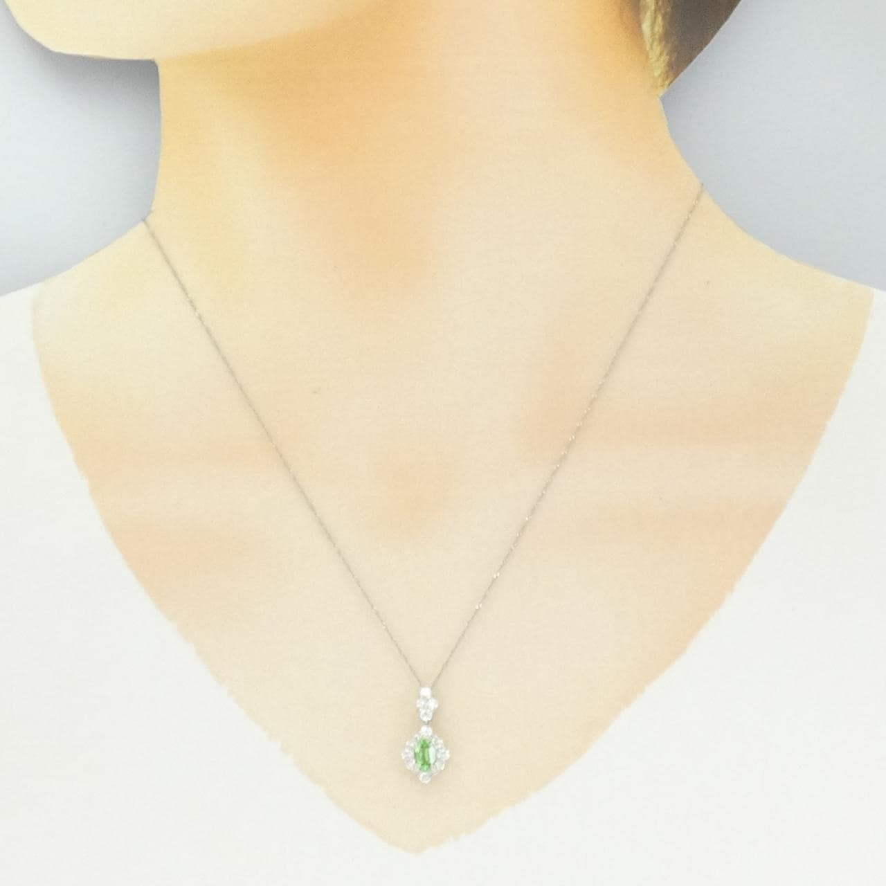 PT/PT850 綠色石榴石項鍊 0.462克拉