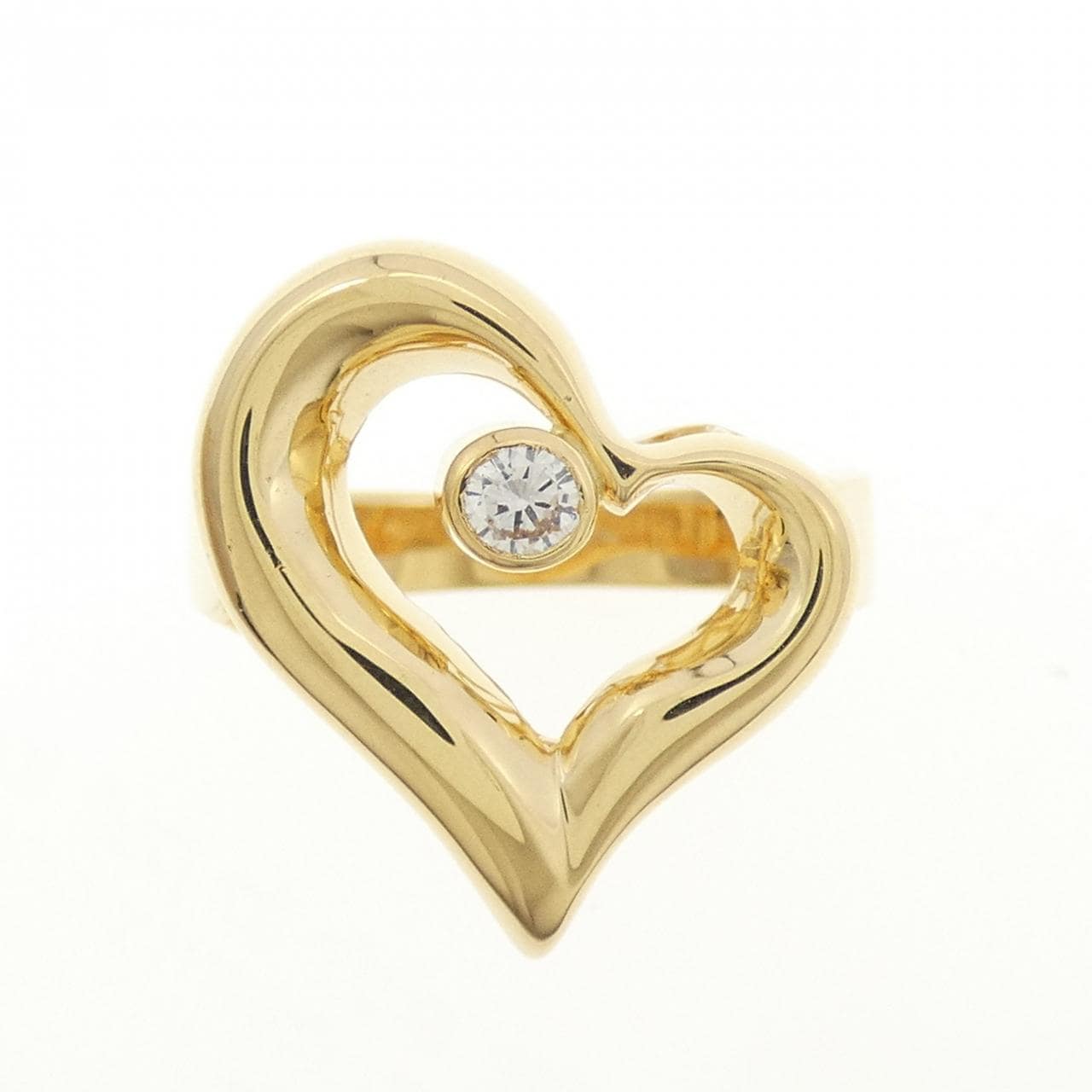 K18YG ハート ダイヤモンド リング 0.12CT