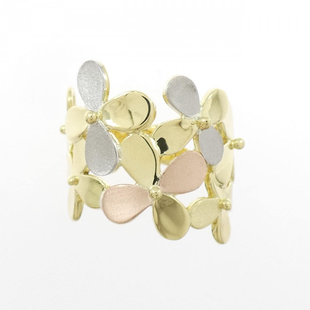 K18YG/PT900/K18PG フラワー リング