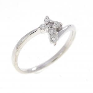 K18WG クロス ダイヤモンド リング 0.10CT