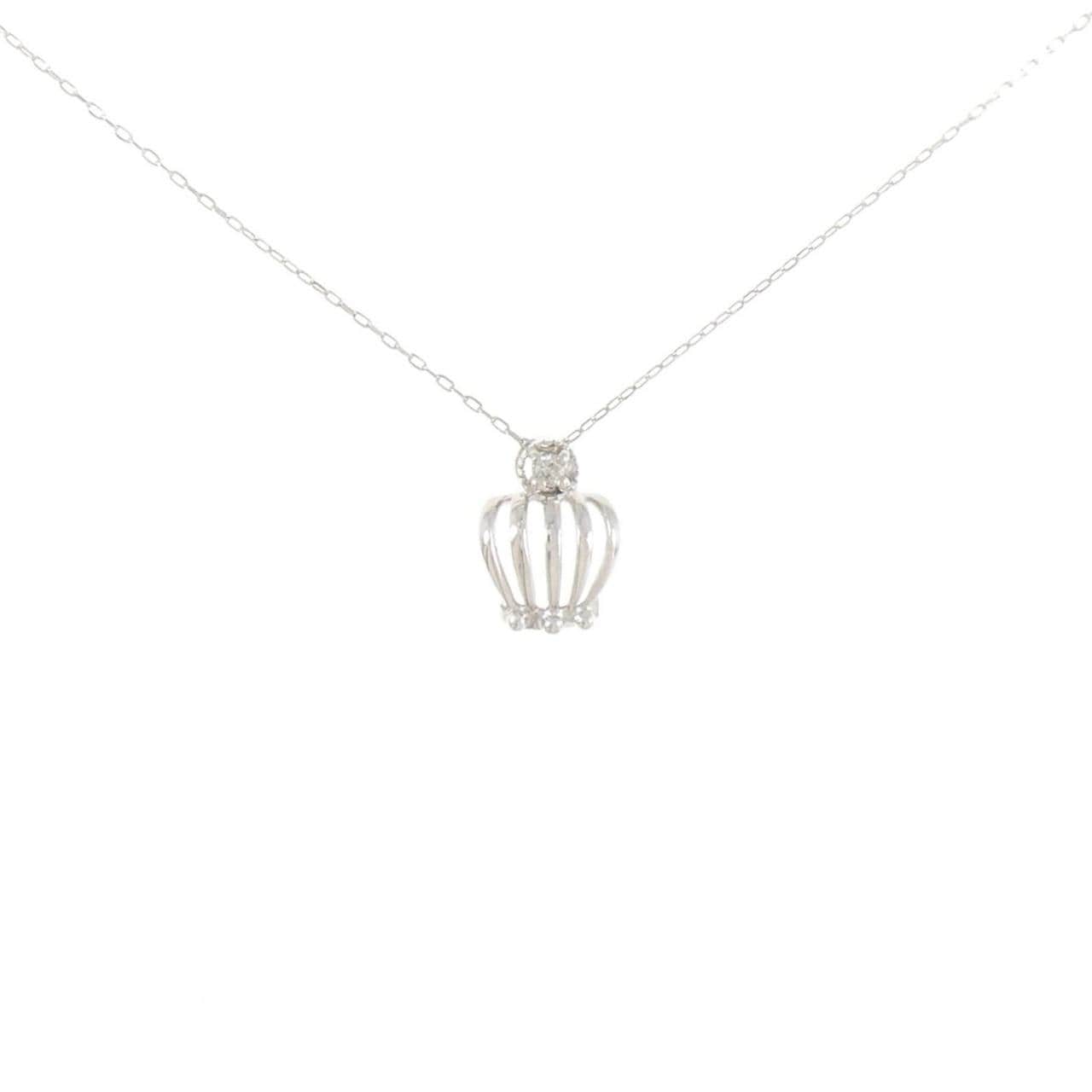 K10WG クラウン ダイヤモンド ネックレス 0.01CT