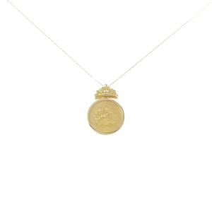 K18YG(枠) ダイヤモンド コイン ネックレス 0.01CT