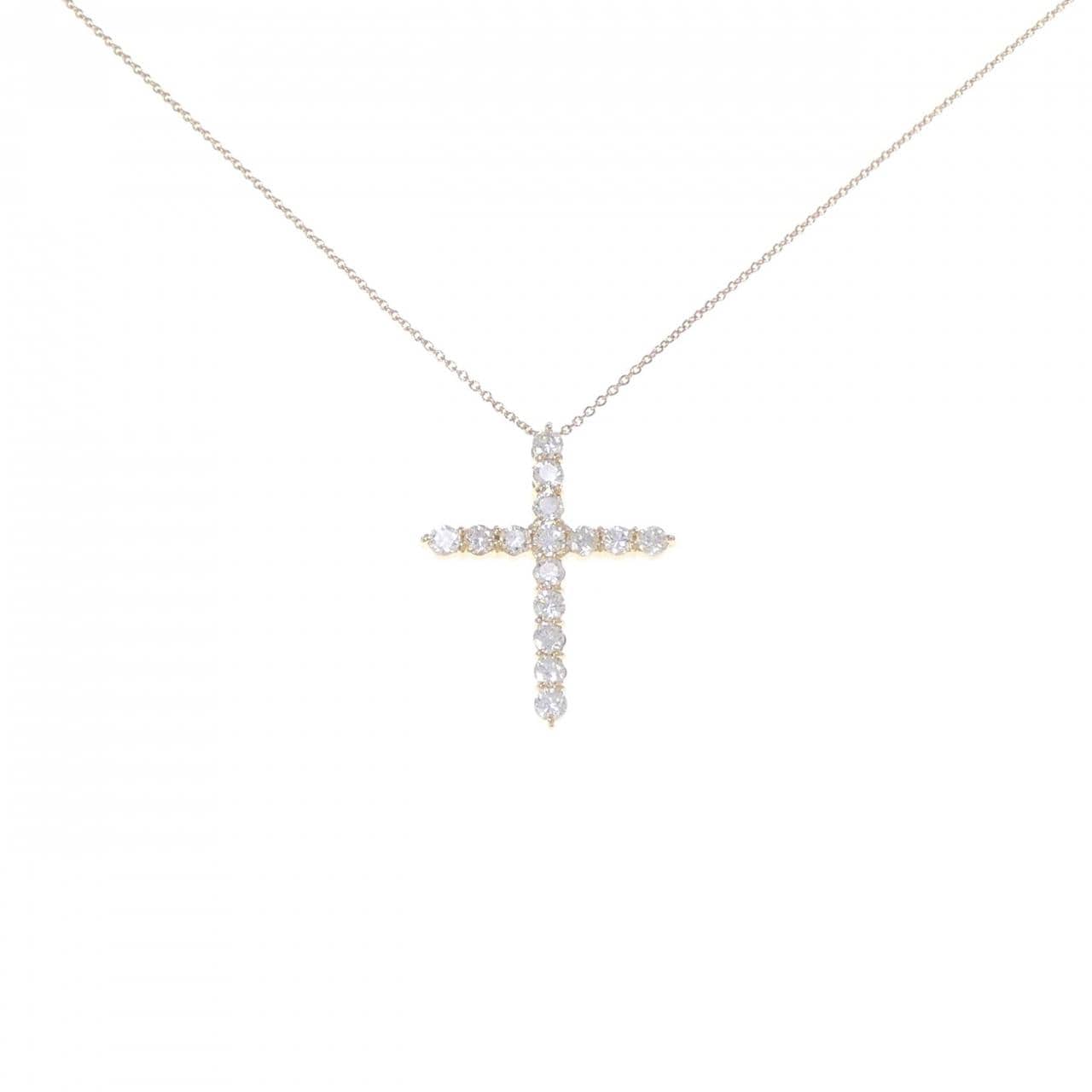 【新品】K18YG クロス ダイヤモンド ネックレス 1.00CT