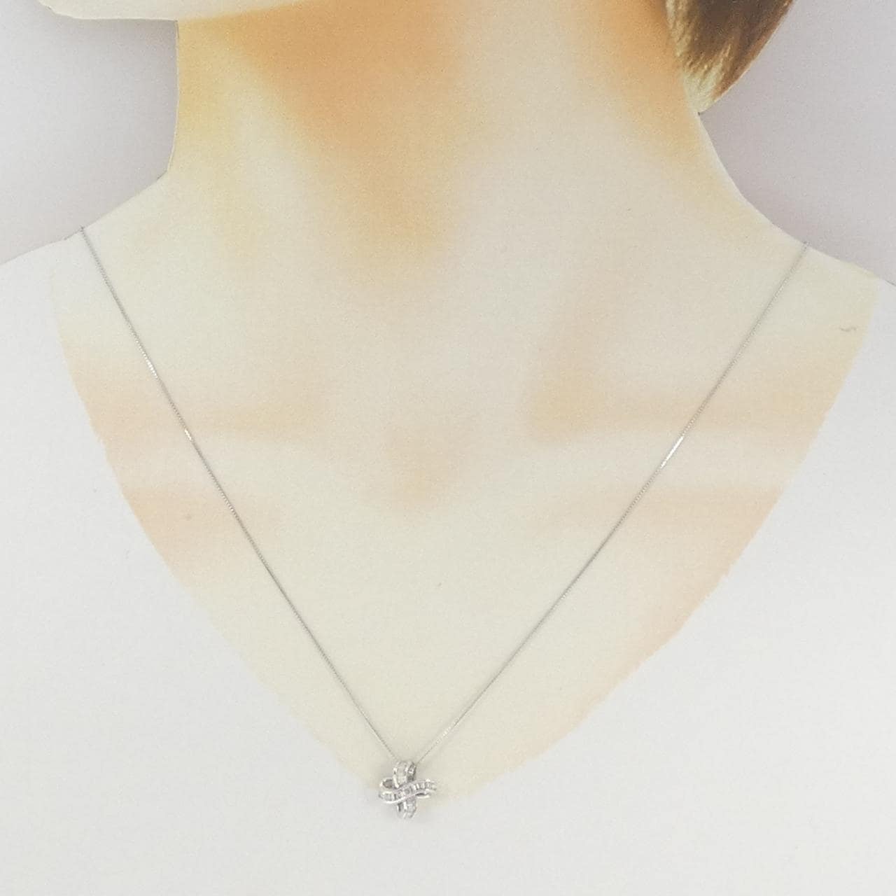 K18WG ダイヤモンド ネックレス 0.25CT