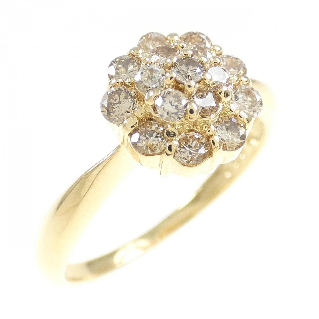 K18YGフラワー  ダイヤモンド リング 0.50CT