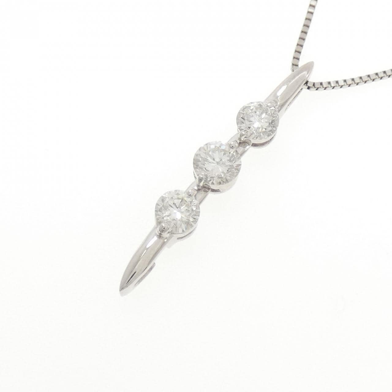 PT900/PT850 スリーストーン ダイヤモンド ネックレス 1.00CT