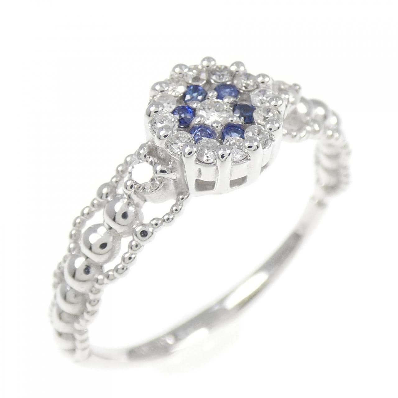 K18WG サファイヤ リング 0.05CT